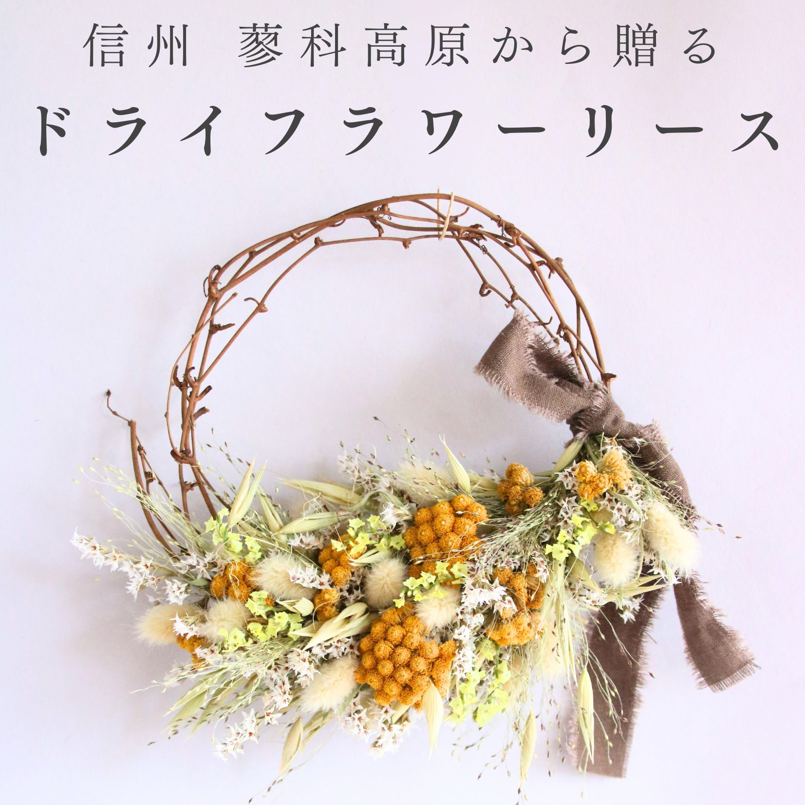 【産地直送】ナチュラルリースSハーフ イエロー